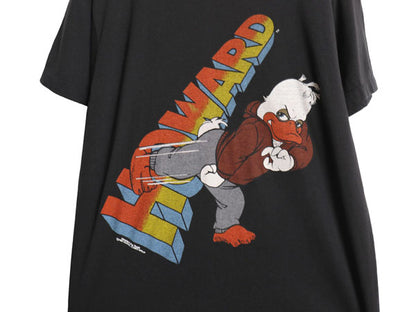 80s ★ ハワードザダック イラスト プリント Tシャツ メンズ S 程/ ヴィンテージ 当時物 ムービー 映画 マーベル キャラクター アメコミ 黒