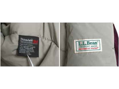 80s USA製 エルエルビーン 中綿 ナイロン マウンテンパーカー ジャケット レディース M ヴィンテージ マンパ ジャンパー ハーフ コート 青