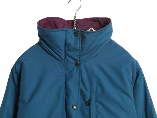 80s USA製 エルエルビーン 中綿 ナイロン マウンテンパーカー ジャケット レディース M ヴィンテージ マンパ ジャンパー ハーフ コート 青