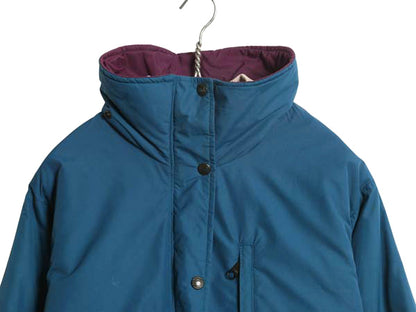 80s USA製 エルエルビーン 中綿 ナイロン マウンテンパーカー ジャケット レディース M ヴィンテージ マンパ ジャンパー ハーフ コート 青