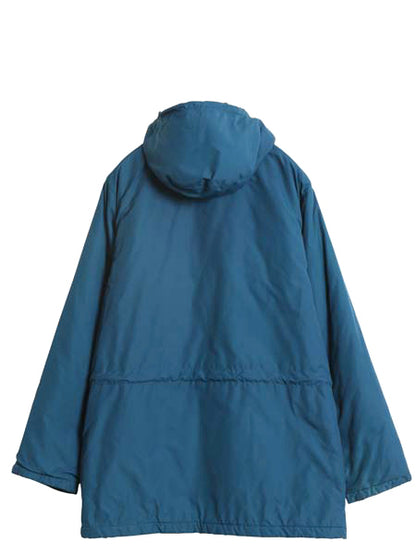 80s USA製 エルエルビーン 中綿 ナイロン マウンテンパーカー ジャケット レディース M ヴィンテージ マンパ ジャンパー ハーフ コート 青