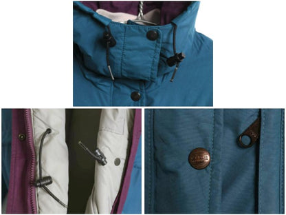 80s USA製 エルエルビーン 中綿 ナイロン マウンテンパーカー ジャケット レディース M ヴィンテージ マンパ ジャンパー ハーフ コート 青