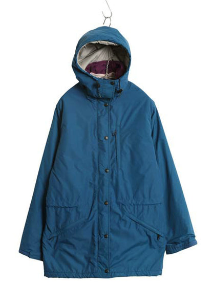 80s USA製 エルエルビーン 中綿 ナイロン マウンテンパーカー ジャケット レディース M ヴィンテージ マンパ ジャンパー ハーフ コート 青