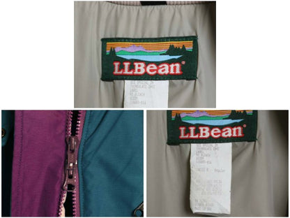 80s USA製 エルエルビーン 中綿 ナイロン マウンテンパーカー ジャケット レディース M ヴィンテージ マンパ ジャンパー ハーフ コート 青