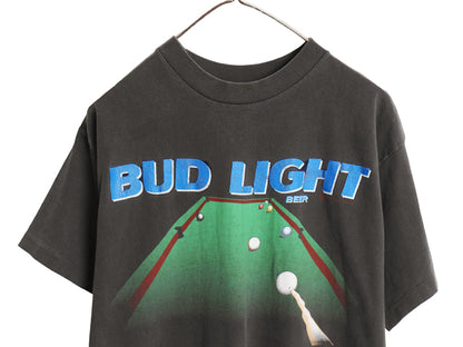 90s ★ バドワイザー ビリヤード イラスト プリント Tシャツ メンズ L 程 古着 オールド 企業物 当時物 シングルステッチ グラフィック 黒