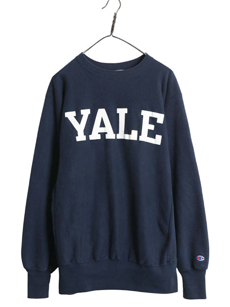 90s USA製 ★ チャンピオン リバースウィーブ YALE プリント スウェット メンズ XL / オールド イエール トレーナー アイビー カレッジ 紺