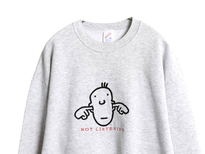 90s USA製 アート イラスト 刺繍 スウェット メンズ XL / オールド トレーナー 裏起毛 キャラクター メッセージ 大きいサイズ クルーネック