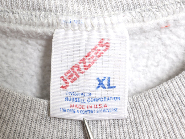 90s USA製 アート イラスト 刺繍 スウェット メンズ XL / オールド トレーナー 裏起毛 キャラクター メッセージ 大きいサイズ クルーネック