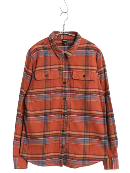 パタゴニア ロングスリーブ フィヨルド フランネル シャツ レディース M / 19年製 チェック オーガニック コットン ネルシャツ 長袖シャツ