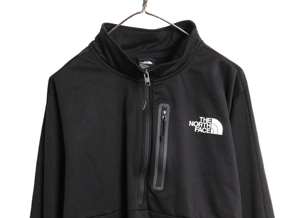 US企画 ノースフェイス ハーフジップ ソフトシェル ジャケット メンズ XXL アウトドア 裏 フリース プルオーバー ブルゾン 大きいサイズ 黒