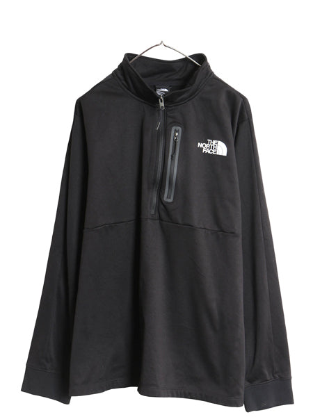US企画 ノースフェイス ハーフジップ ソフトシェル ジャケット メンズ XXL アウトドア 裏 フリース プルオーバー ブルゾン 大きいサイズ 黒