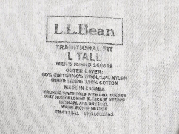 エルエルビーン ヘンリーネック 長袖 Tシャツ メンズ L / ロンT アンダーシャツ ロングスリーブ ロングTシャツ カットソー 2レイヤー 無地