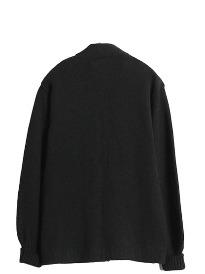 40s 50s ★ レタード ニット カーディガン メンズ S 程/ 古着 ヴィンテージ ウール アワード セーター カレッジ サガラ ワッペン付き 黒