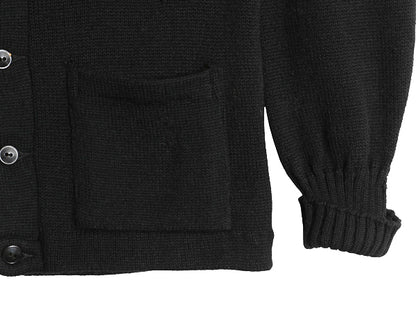 40s 50s ★ レタード ニット カーディガン メンズ S 程/ 古着 ヴィンテージ ウール アワード セーター カレッジ サガラ ワッペン付き 黒