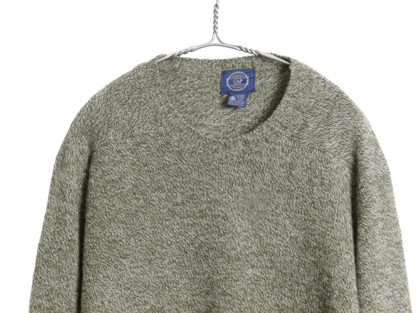 80s イギリス製 オールド ギャップ ニット セーター メンズ L 古着 ヴィンテージ 旧タグ シェットランド ウール 長袖ニット シンプル 無地
