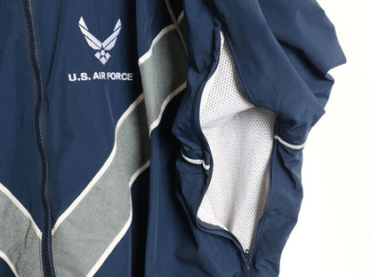 米軍実物 US AIR FORCE ナイロン トレーニング ジャケット MEDIUM SHORT / 2010年製 ミリタリー エアフォース 軍物 ジャンパー ブルゾン 青