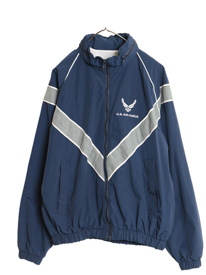 米軍実物 US AIR FORCE ナイロン トレーニング ジャケット MEDIUM SHORT / 2010年製 ミリタリー エアフォース 軍物 ジャンパー ブルゾン 青