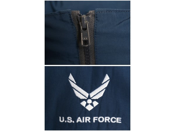 米軍実物 US AIR FORCE ナイロン トレーニング ジャケット MEDIUM SHORT / 2010年製 ミリタリー エアフォース 軍物 ジャンパー ブルゾン 青