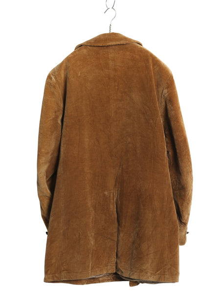 60s USA製 ★ Lakeland コーデュロイ ハーフ コート 42 メンズ L 程/ ヴィンテージ ダブルブレスト ジャケット 裏ボア パイル フリース 茶