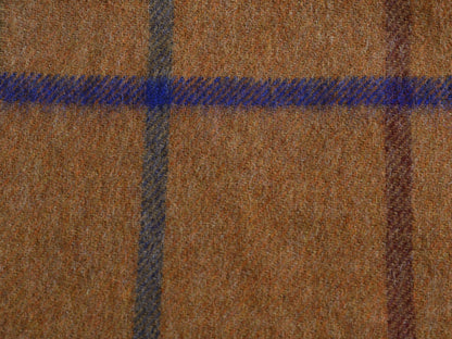 イギリス製  J CREW x MOON チェック メリノ ウール マフラー メンズ レディース / 古着 フリンジ付き 別注 モデル コラボ ブラウン 防寒