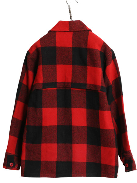 70s USA製 ウールリッチ ダブル マッキーノ ジャケット メンズ S 白タグ ヴィンテージ ハンティング ウール フルジップ ブロック チェック
