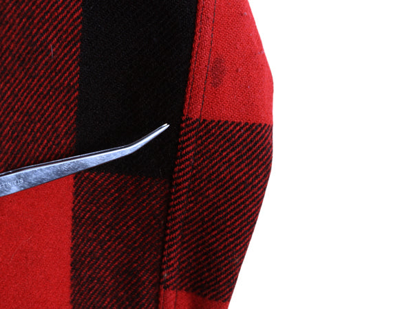 70s USA製 ウールリッチ ダブル マッキーノ ジャケット メンズ S 白タグ ヴィンテージ ハンティング ウール フルジップ ブロック チェック