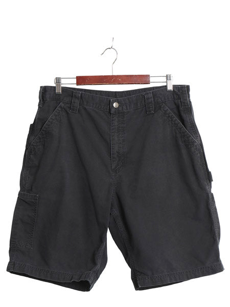 カーハート ペインター ショートパンツ メンズ 36 古着 コットン キャンバス ショーツ 短パン ダック ワーク ハーフパンツ ワンポイント 黒
