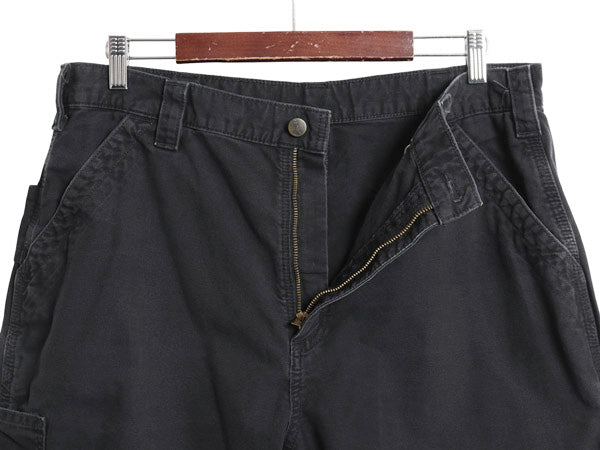 カーハート ペインター ショートパンツ メンズ 36 古着 コットン キャンバス ショーツ 短パン ダック ワーク ハーフパンツ ワンポイント 黒