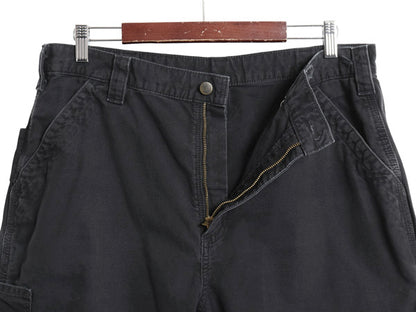 カーハート ペインター ショートパンツ メンズ 36 古着 コットン キャンバス ショーツ 短パン ダック ワーク ハーフパンツ ワンポイント 黒