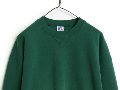 90s USA製 ラッセル 無地 スウェット メンズ レディース XL オールド トレーナー 前V 裏起毛 ワンポイント ブランク シンプル 大きいサイズ
