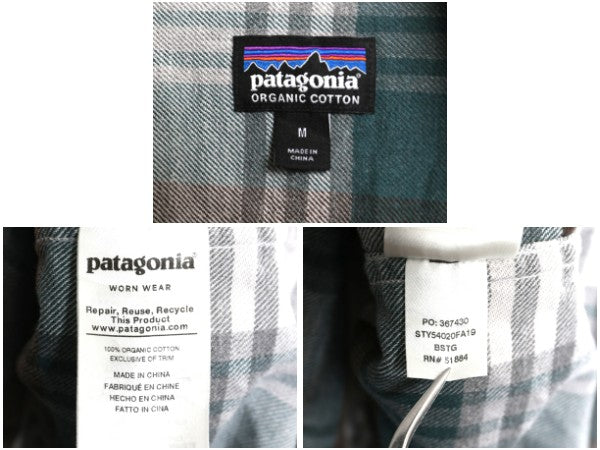パタゴニア ロングスリーブ フィヨルド 長袖 フランネル シャツ メンズ М / 古着 19年製 チェック ネルシャツ 長袖シャツ マルチカラー