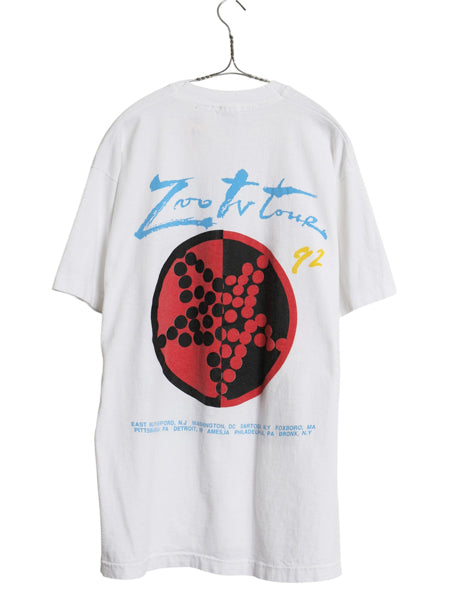 90s USA製 ★ U2 ZOO TV ツアー イラスト プリント Tシャツ メンズ XL / オールド 当時物 オフィシャル アクトンベイビー バンド ロック 白