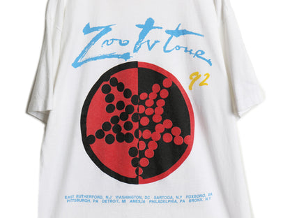 90s USA製 ★ U2 ZOO TV ツアー イラスト プリント Tシャツ メンズ XL / オールド 当時物 オフィシャル アクトンベイビー バンド ロック 白