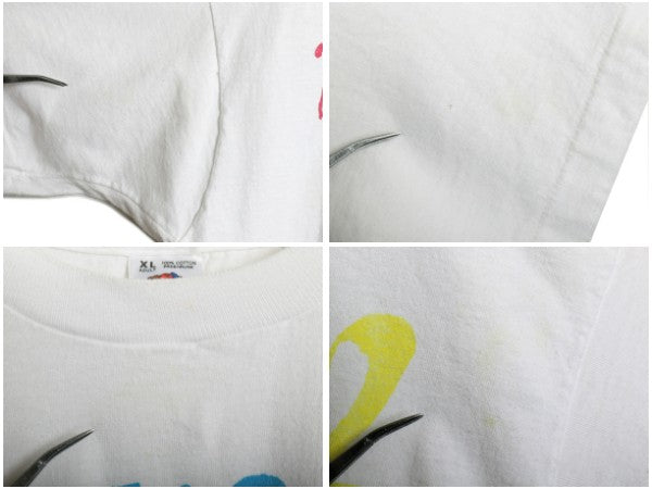 90s USA製 ★ U2 ZOO TV ツアー イラスト プリント Tシャツ メンズ XL / オールド 当時物 オフィシャル アクトンベイビー バンド ロック 白