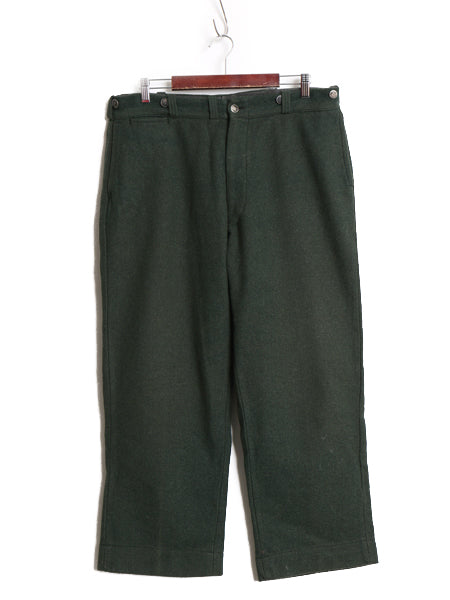 40s ★ ノータック ヘビー ウール パンツ メンズ 実寸 34 28 程/ 古着 ヴィンテージ コの字 ジッパーフライ ワイド ストレート トラウザー
