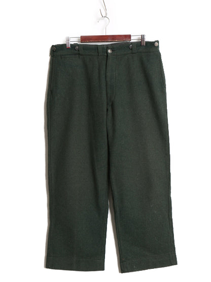 40s ★ ノータック ヘビー ウール パンツ メンズ 実寸 34 28 程/ 古着 ヴィンテージ コの字 ジッパーフライ ワイド ストレート トラウザー