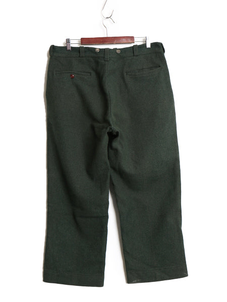 40s ★ ノータック ヘビー ウール パンツ メンズ 実寸 34 28 程/ 古着 ヴィンテージ コの字 ジッパーフライ ワイド ストレート トラウザー