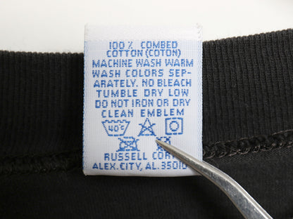 90s USA製 ラッセル モックネック 長袖Tシャツ メンズ XL 古着 オールド ロンT  無地 ヘビーウェイト コットン カットソー 大きいサイズ 黒