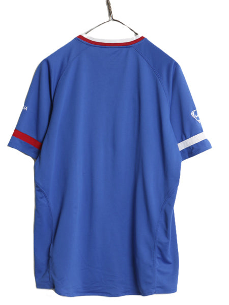 00s ナイキ アメリカ 代表 サッカー プラクティス シャツ メンズ M / 古着 オールド 当時物 フットボール トレーニング USA カットソー 青