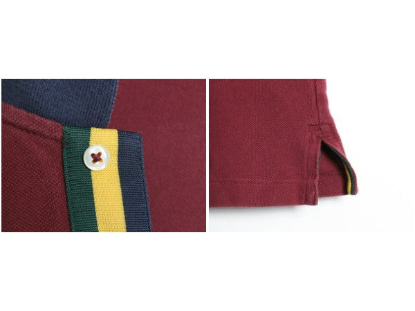 ポロ ラルフローレン 鹿の子 半袖 ポロシャツ メンズ XL / CUSTOM SLIM FIT ワンポイント ポニー 半袖シャツ ボックス エンジ 大きいサイズ
