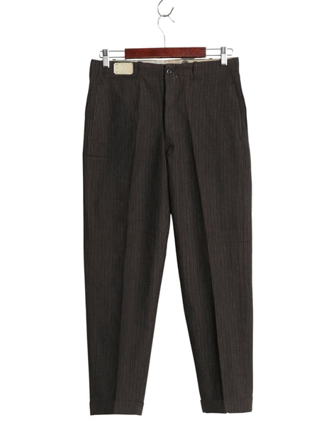 デッドストック 30s ★ ストライプ ワーク スラックス パンツ メンズ 31 28 / 新品 ヴィンテージ ウール コットン テーパード ボタンフライ