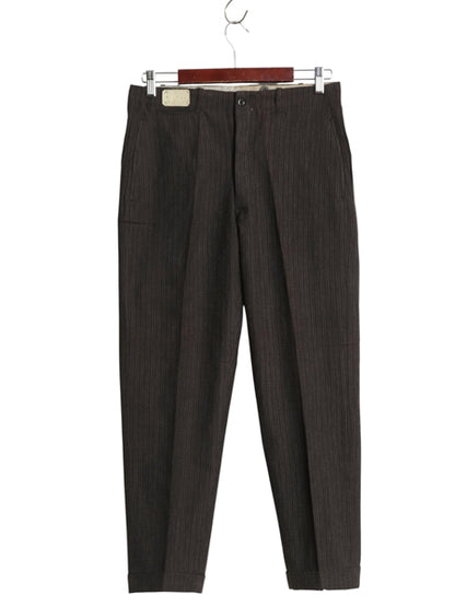 デッドストック 30s ★ ストライプ ワーク スラックス パンツ メンズ 31 28 / 新品 ヴィンテージ ウール コットン テーパード ボタンフライ
