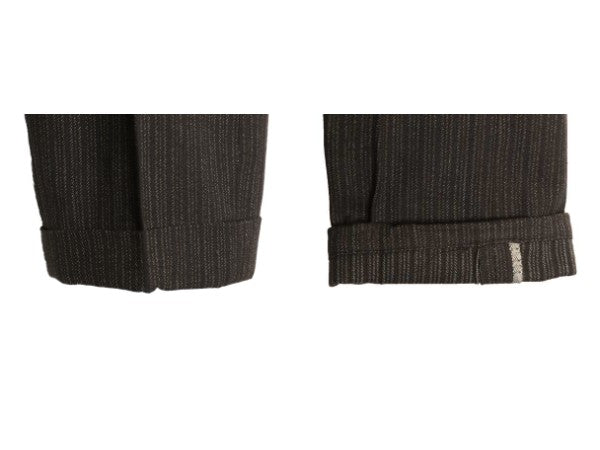 デッドストック 30s ★ ストライプ ワーク スラックス パンツ メンズ 31 28 / 新品 ヴィンテージ ウール コットン テーパード ボタンフライ