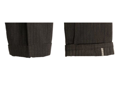 デッドストック 30s ★ ストライプ ワーク スラックス パンツ メンズ 31 28 / 新品 ヴィンテージ ウール コットン テーパード ボタンフライ