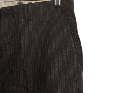 デッドストック 30s ★ ストライプ ワーク スラックス パンツ メンズ 31 28 / 新品 ヴィンテージ ウール コットン テーパード ボタンフライ