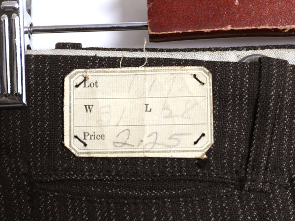 デッドストック 30s ★ ストライプ ワーク スラックス パンツ メンズ 31 28 / 新品 ヴィンテージ ウール コットン テーパード ボタンフライ