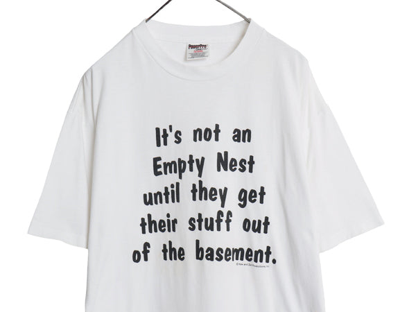 90s ジョーク メッセージ プリント 半袖 Tシャツ メンズ XL オールド ヘビーウェイト コットン カットソー シングルステッチ 大きいサイズ