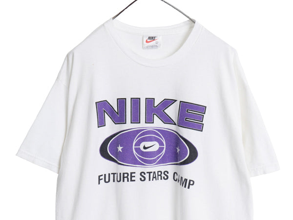 90s USA製 ナイキ 両面 プリント 半袖 Tシャツ メンズ L / オールド バスケ スウッシュ グラフィック カットソー ヘビーウェイト コットン