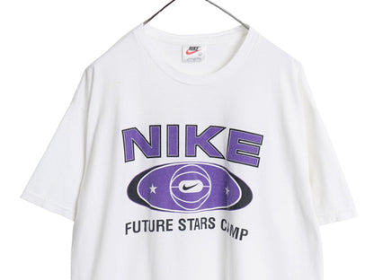 90s USA製 ナイキ 両面 プリント 半袖 Tシャツ メンズ L / オールド バスケ スウッシュ グラフィック カットソー ヘビーウェイト コットン