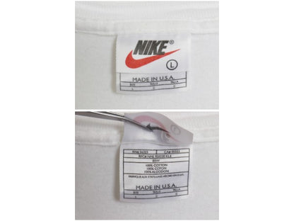 90s USA製 ナイキ 両面 プリント 半袖 Tシャツ メンズ L / オールド バスケ スウッシュ グラフィック カットソー ヘビーウェイト コットン
